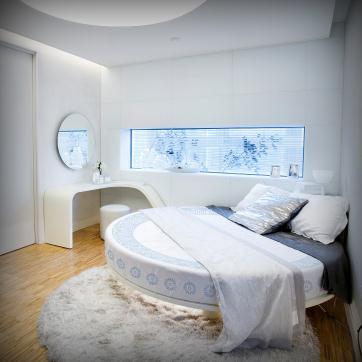 빗방울문 활용 침대