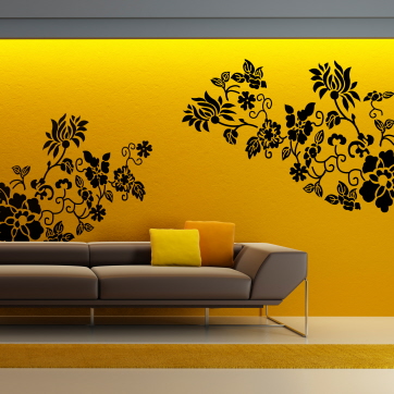 모란문 활용 벽지