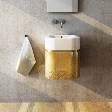 물결문 활용 세면대