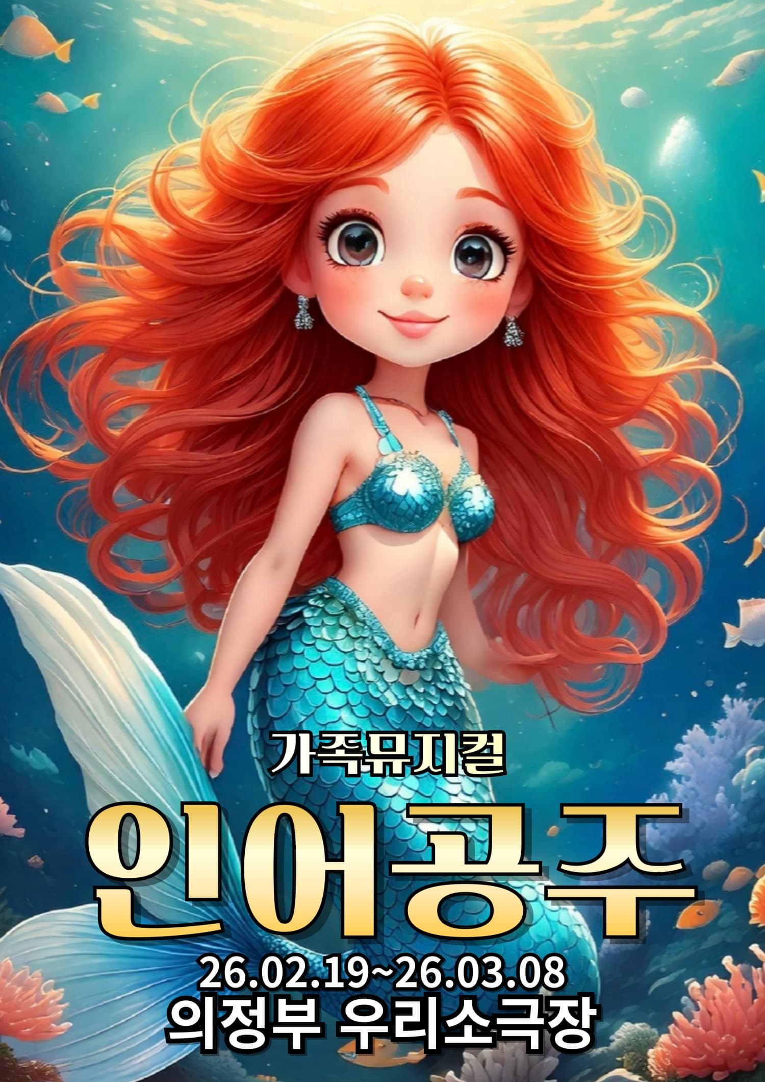 인어공주 | 2026.02.19(목) ~ 2026.03.12(목) 주말, 공휴일 12:00, 14:00 | 의정부 우리소극장