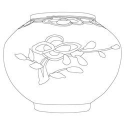 백자청화풀꽃문항아리(79461)