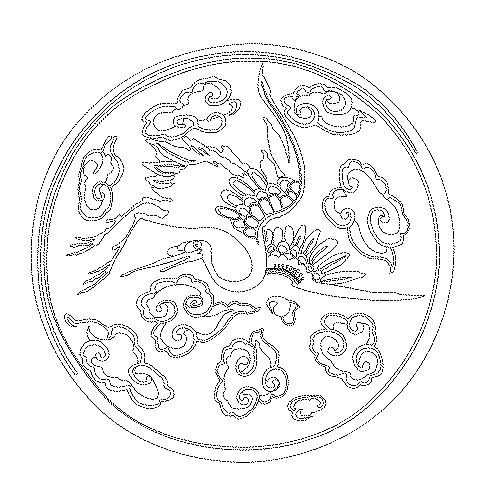 백자청화 운학문 접시(113863)