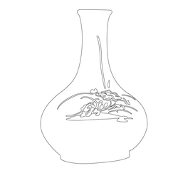 청화백자 모란문 병(57653)