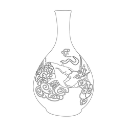 청화백자 구름·용문 병(57726)