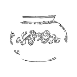 청화백자칠보국화문호(17988)