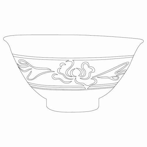 백자상감연화문대접(22149)