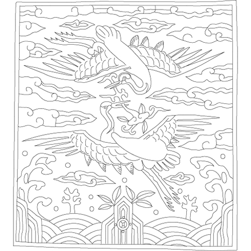 은사쌍학문흉배(1512)