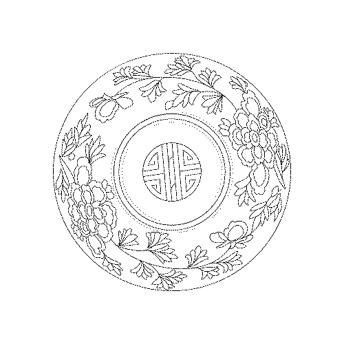 청화백자모란문합(114442)