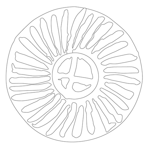 백자사선문떡살(18642)
