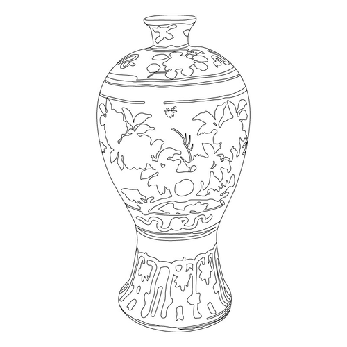 백자청화 초화문 매병(58064)