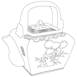 백자청화 사군자문 주자(58079)