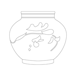 백자청화풀문항아리(3358)