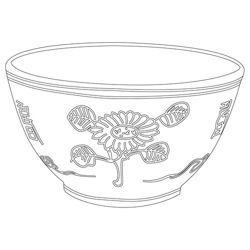 청화백자국화문발(53487)