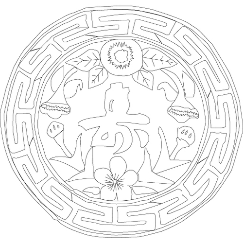 수복화초문 베갯모(1353)