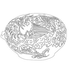 청화백자 구름·용문 연적(57724)