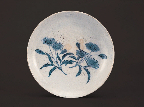 백자청화 풀꽃문 접시(116371)