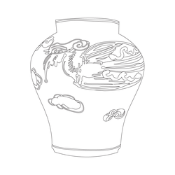 청화백자 구름봉황문 항아리(57651)