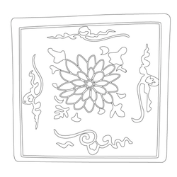 백자청화각형소호(24226)