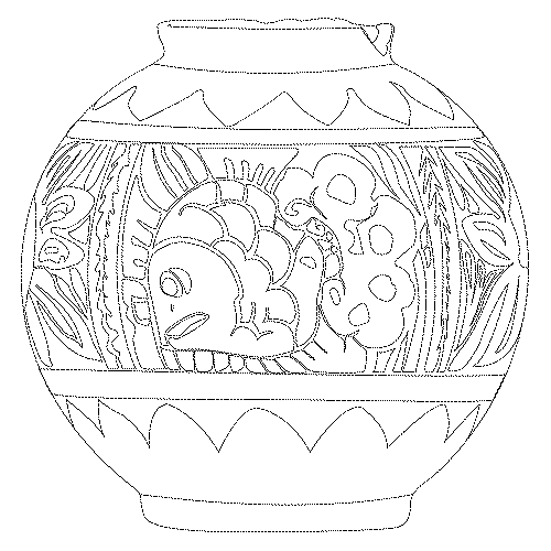 흑유어화문항아리(114151)