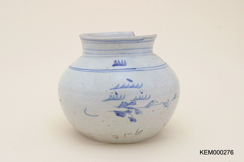 백자청화초문항아리(16367)