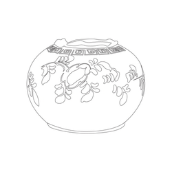 청화백자꽃문항아리(24658)