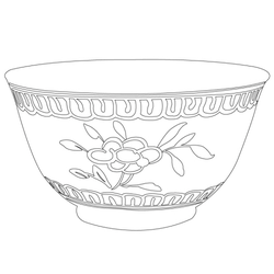 청화백자꽃문사발(24365)