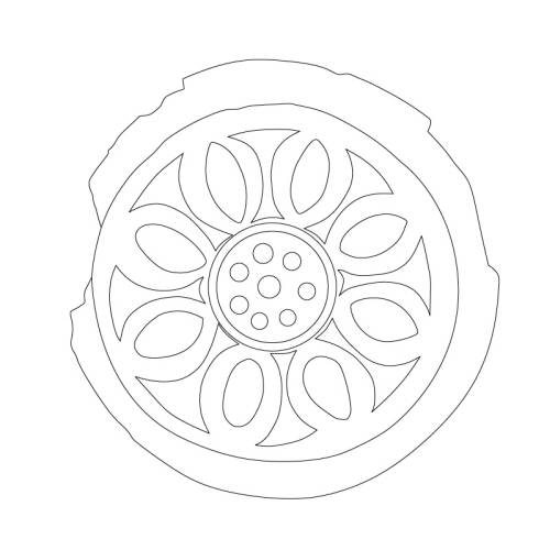 연화문수막새 문양틀(막새면을 찍는 도구)(23208)