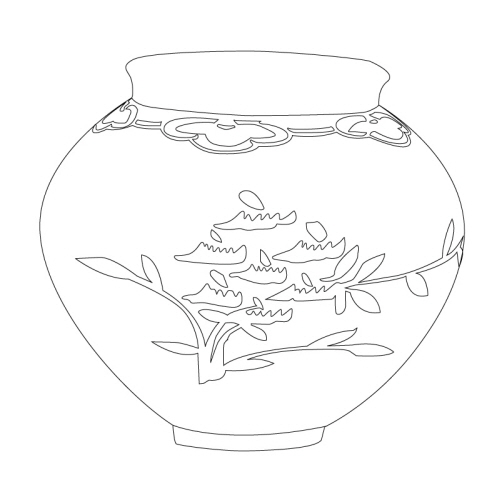 청화백자꽃문항아리(24563)