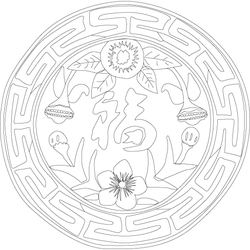 수복화초문 베갯모(1354)