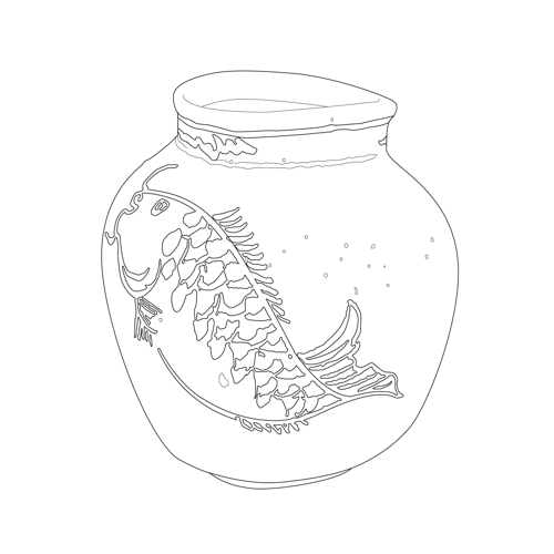 백자청화물고기문항아리(115955)