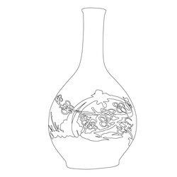 청화백자 매화문 병(57699)