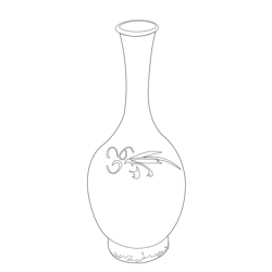 백자 청화 풀꽃문 병(116258)