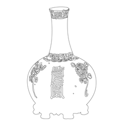 청화백자 국화수복명 각병(57728)