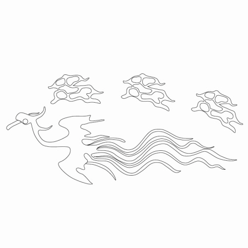청자흑백상감운학문대접(22386)