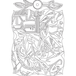 십장생문(학,사슴,대나무)(5492)