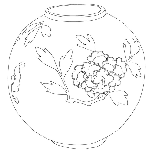 백자청화모란문항아리(79554)