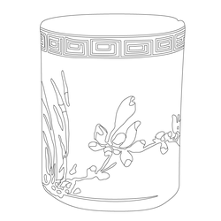 청화백자 난초문 필통(57727)