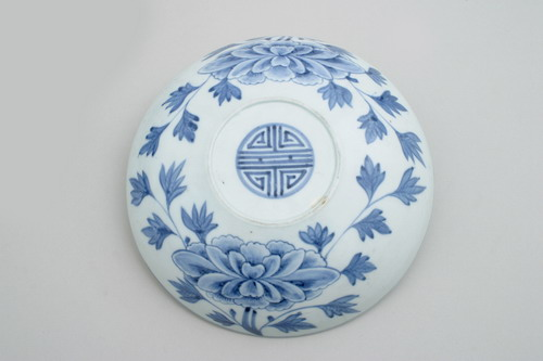 백자청화모란문합(18376)