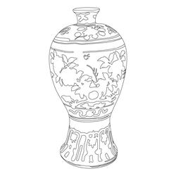 백자청화 초화문 매병(58064)