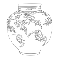 청화백자모란절지문호(53330)
