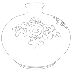 백자청화 꽃문 병(58074)