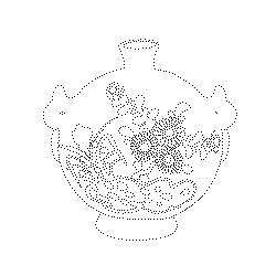 청화백자진사매국문편병(114197)