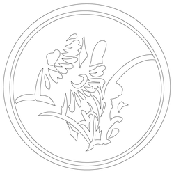 백자청화 풀꽃문 접시(58076)