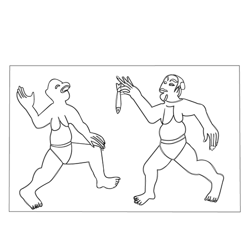 안악3호분 전실 동벽 상단의 수박희(73557)