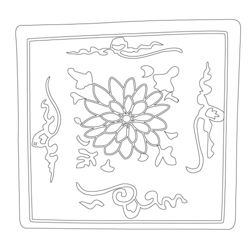 백자청화각형소호(24226)