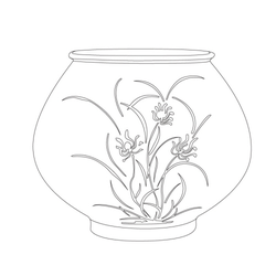 백자철화풀꽃문항아리(24628)