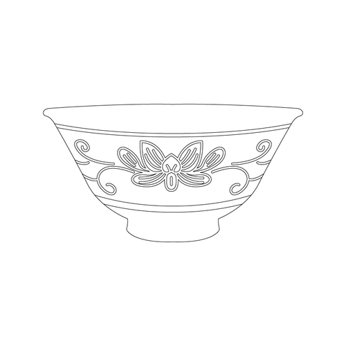 백자당초화문대접(3454)