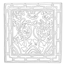 화계문방형베갯모수판(17195)