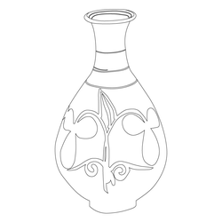 분청사기 철화 덩굴문 병(57838)