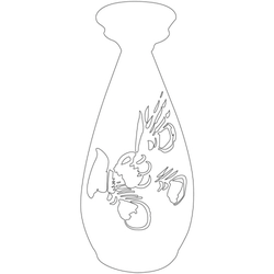 백자 청화 풀꽃문 병(23552)